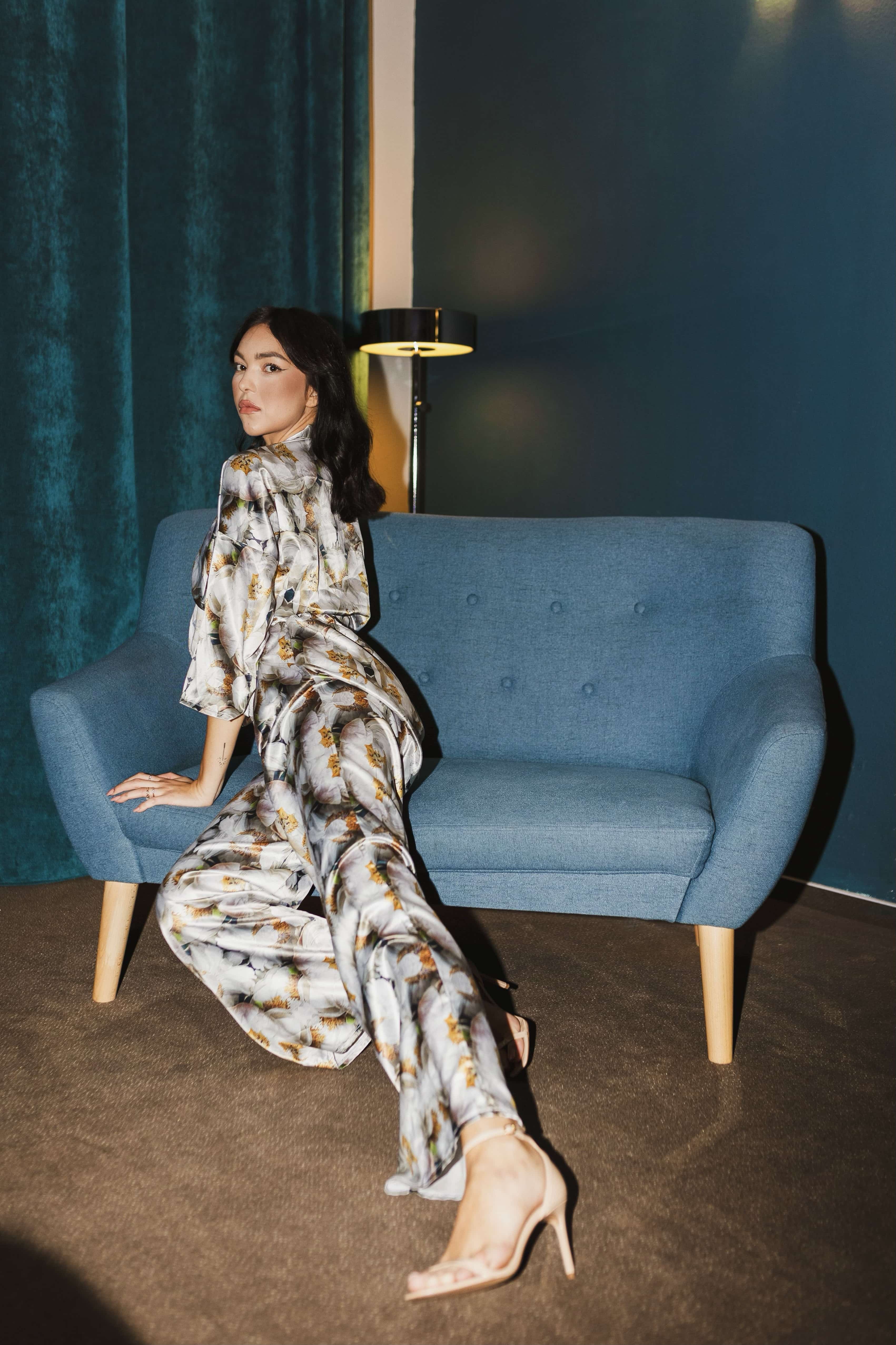 Flowing bohemian maxi dress with vintage lace