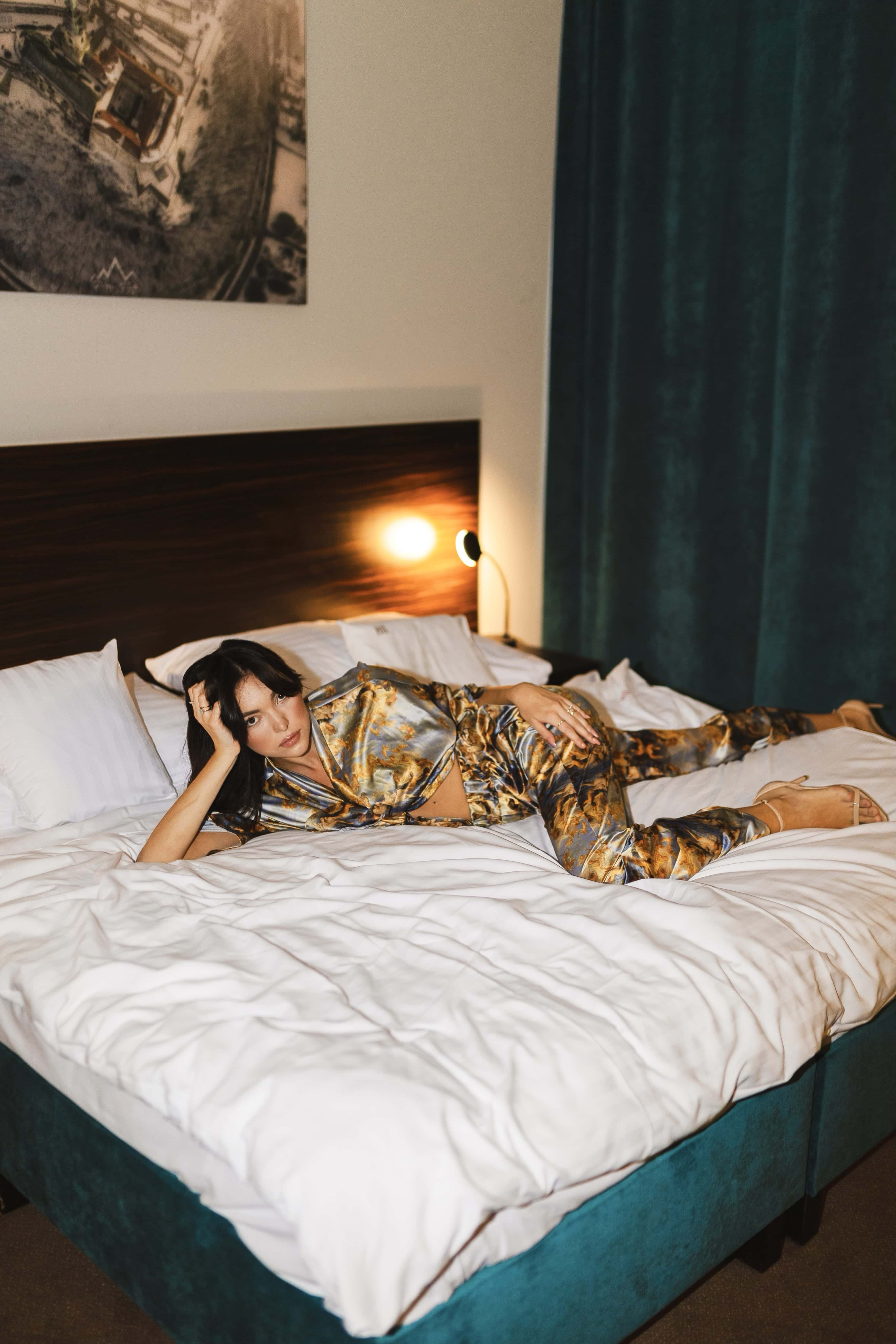 Flowing bohemian maxi dress with vintage lace